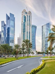 Fotobehang Wolkenkratzer, West Bay, Diplomatic Area, Doha, Katar © Rainer Mirau