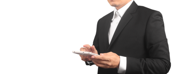 Hands holding tablet touch