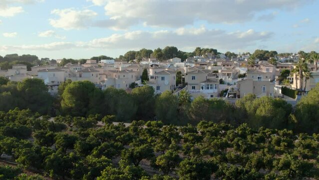 Pinar de Campoverde residential suburban district view from above, modern houses view. Costa Blanca, Province of Alicante, Spain
