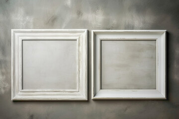 Clean white frame set on muted surface.