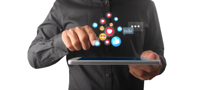 Hands holding tablet touch