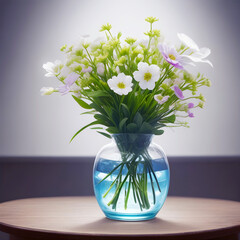 a bouquet of white flowers in a vase