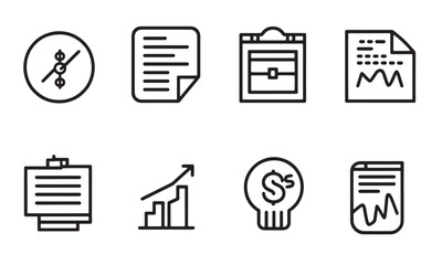 business and finance icon vector bundle set 