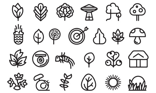 ecology nature  icon bundle set 