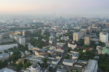 Naklejka premium Residential area and panoramic view in morning Moscow, Russia, Tagansky district
