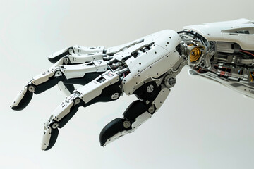 Depict the mechanical intricacy of a robot hand