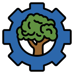 Green Technology Icon For Design Element