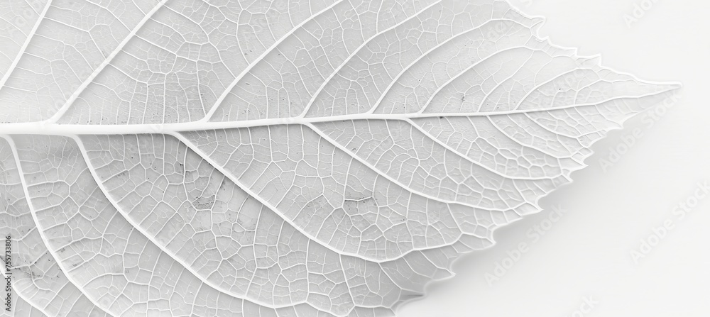 Poster intricate white leaf skeleton texture background for elegant and artistic design projects