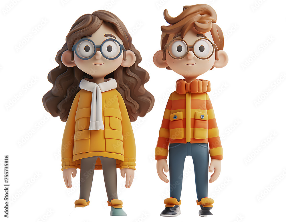 Poster design a 3d character with a minimalistic style, featuring eyes as simple dots for a playful and abs