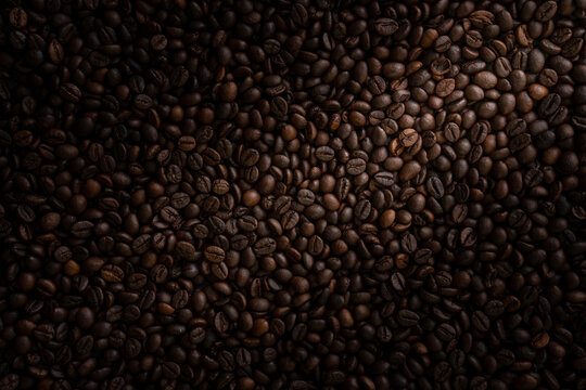 High quality Coffee beans photography, flatly image of coffee beans, roasted coffee beans background