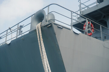 Mooring ropes that tie boats to the docks.