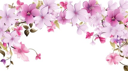 Fototapeta na wymiar bouquet of pink flowers frame