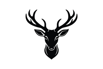 Deer head Silhouette Logo Vector Design