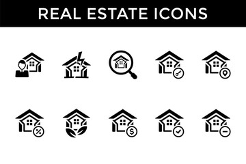 Real estate and house icon set 2 (Black Version)