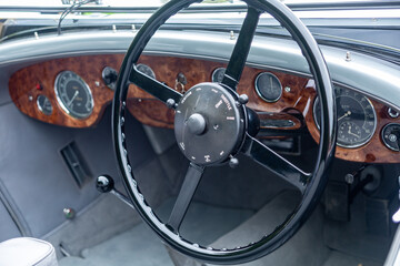 Fototapeta na wymiar Interior of a classic car