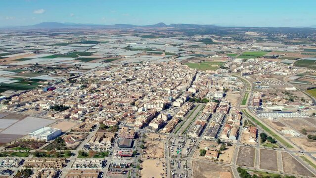 Aerial view to the Pilar de la Horadada town. Costa Blanca. Province of Alicante, in the southeast of Spain