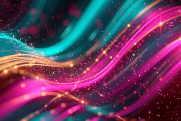 Fototapeta na wymiar abstract futuristic background with gold PINK blue glowing neon moving high speed wave lines and bokeh lights. Data transfer concept Fantastic wallpaper. 