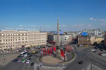 Obelisk Hero city Leningrad on square Rebellion