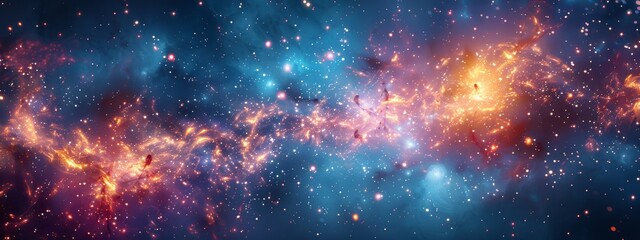 Fototapeta na wymiar Cosmic space image resembling a nebula with stars, suitable for astronomy or science themes.