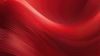 3D wavy striped pattern flowing across an elegant abstract background, red backdrop imbued with energy, waves creating a sense of movement, each stripe with a subtle gradient, casting soft shadows