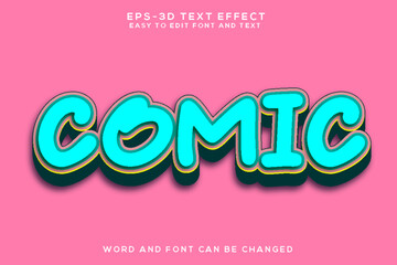 Comic colorful 3d text effect 