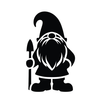 recommend clip art: Garden Gnome Silhouette with Paintbrush
