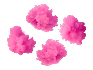 Set of pink paint color powder festival explosion burst isolated on transparent background, transparency image, removed background - obrazy, fototapety, plakaty