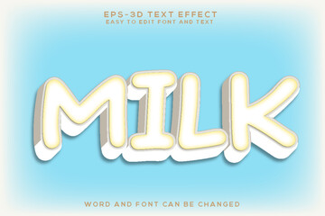Milk 3d text effect 