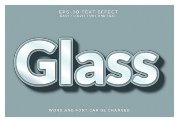 Glass 3d text effect
