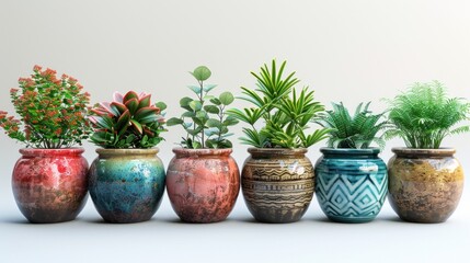  plants in ceramic pots