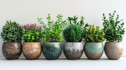  plants in ceramic pots