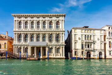 Ca' Rezzonico palace on Grand canal, Venice, Italy