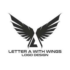 Letter A With Wings Vector Logo Design