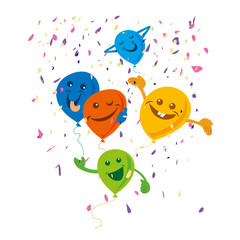 Fun balloons with confetti in the best festive mood have fun