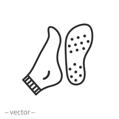 silicone antislip socks icon, anti-slip surface, non slip sole, vector illustration eps 10