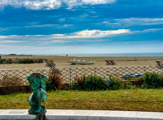 Panoramic views taken from the Caricatore bridge of the town of Forte dei Marmi Lucca Tuscany Italy...