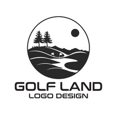 Golf Land Vector Logo Design