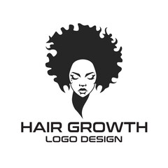 Hair Growth Vector Logo Design