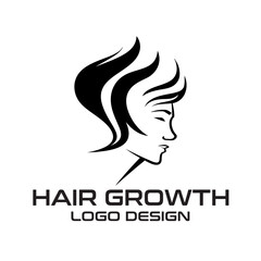 Hair Growth Vector Logo Design
