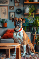 Portrait of a Boxer breed dog