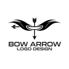 Bow Arrow Vector Logo Design