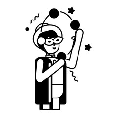 A glyph character icon of juggling 