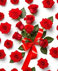 bouquet of red roses, png file of isolated cutout object on background