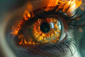 Meubelstickers eye in fire © Rida
