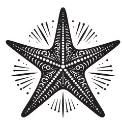 Starfish SILHOUETTE, Sea Star, Marine Life