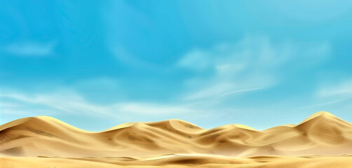 Serene desert dunes under blue sky