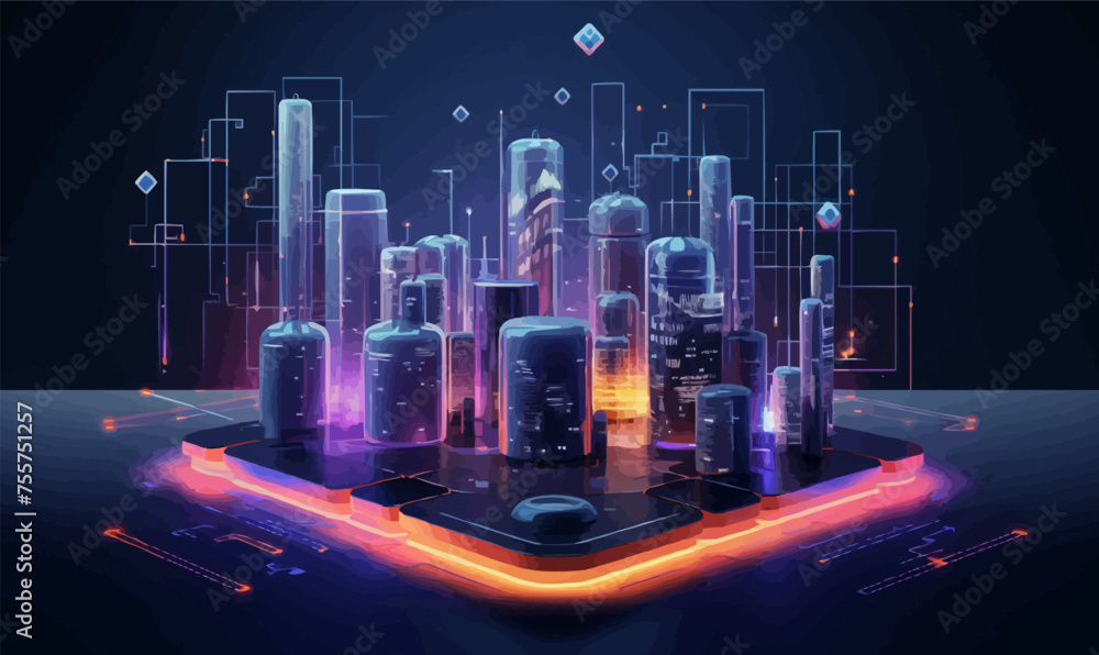 Aufkleber digital data and big tech imagery vector simple 3d isolated illustration