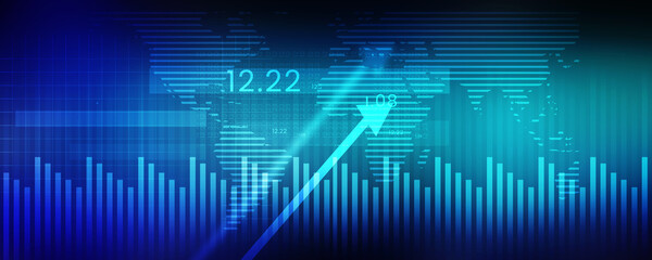 2d rendering Stock market online business concept. business Graph 
