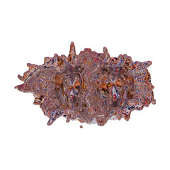 Obraz premium futuristic chrome liquid iridescent Abstract metallic shape 3d render