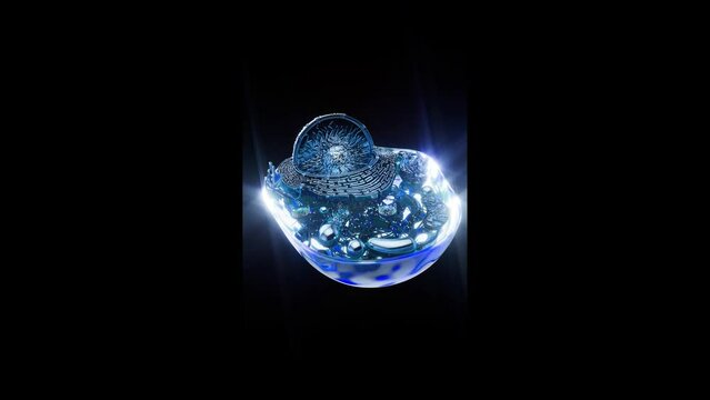 Vertical conceptual animation of the biological cell